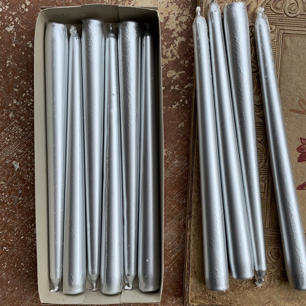 VTG Silver Candles